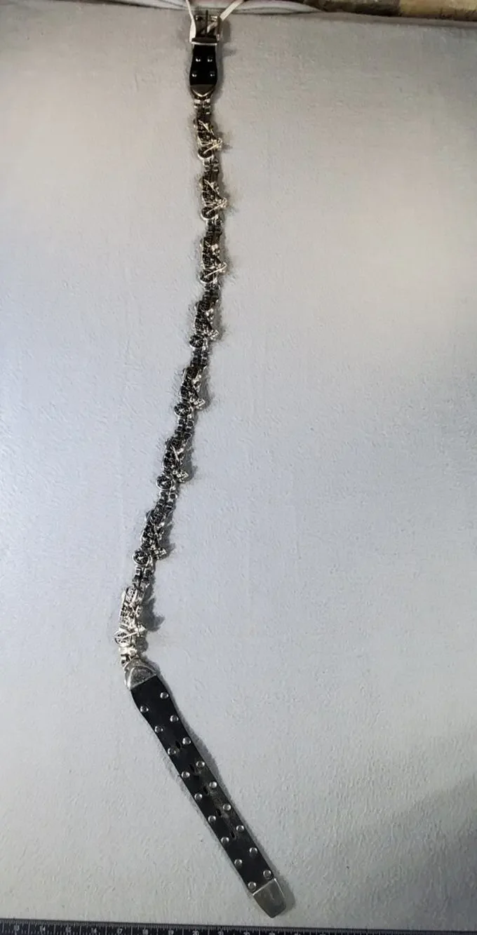 Vintage Y2K Motorcycle Metal Chain Belt Chopper Biker Rocker Size Large chopper